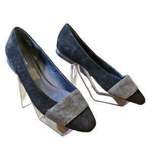Liz Claiborne Womens Faux Suede Black/Gray Flats  Size 7 M